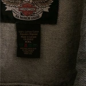 HARLEY DAVIDSON VINTAGE JEAN VEST, HD LEATHER PATCH ON BACK. WELL CARED FOR.